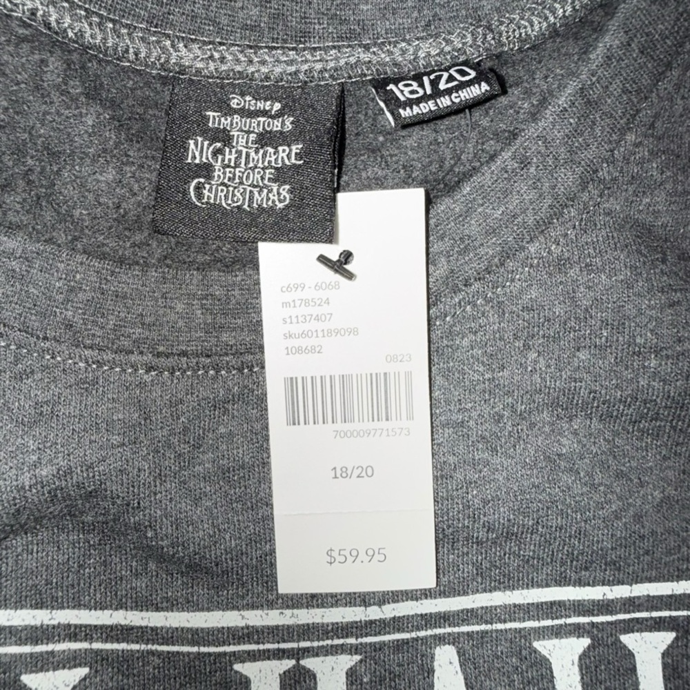 NWT LANE BRYANT X DISNEY All Hail The Pumpkin King Graphic Sweatshirt 18/20 Grey - Picture 10 of 14